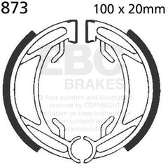 EBC-Brakes Plain Motorcycle Replacement Brake Shoes to fit Rear Right