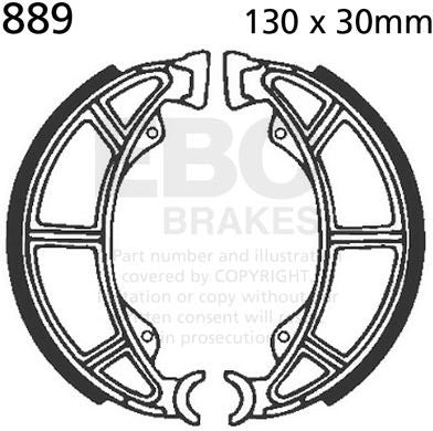 EBC-Brakes Plain Motorcycle Replacement Brake Shoes to fit Rear Left