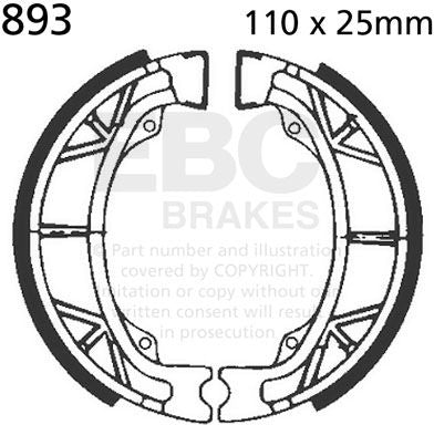 EBC-Brakes Plain Motorcycle Replacement Brake Shoes to fit Rear Left
