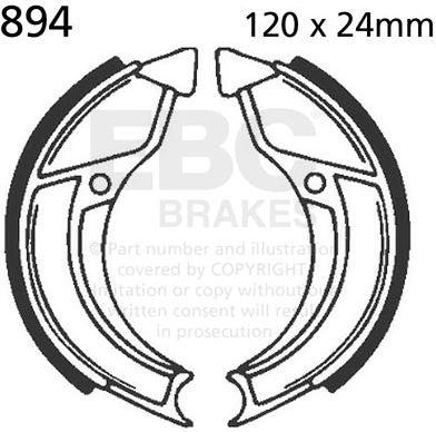 EBC-Brakes Plain Motorcycle Replacement Brake Shoes to fit Front Left