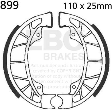EBC-Brakes Plain Motorcycle Replacement Brake Shoes to fit Rear Left