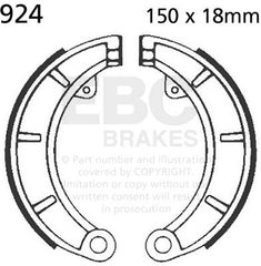 EBC-Brakes Plain Motorcycle Replacement Brake Shoes to fit Rear Left
