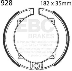 EBC-Brakes Plain Motorcycle Replacement Brake Shoes to fit Front Left
