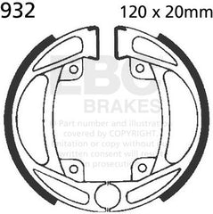 EBC-Brakes Plain Motorcycle Replacement Brake Shoes to fit Rear Left