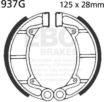 EBC-Brakes Motorcycle Grooved Replacement Brake Shoes to fit Front Left