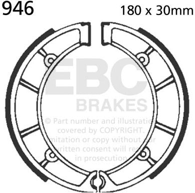 EBC-Brakes Plain Motorcycle Replacement Brake Shoes to fit Front Left