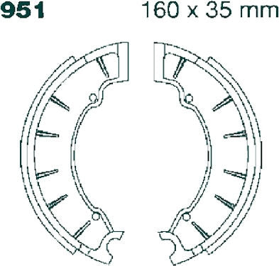 EBC-Brakes Plain Motorcycle Replacement Brake Shoes to fit Front Left