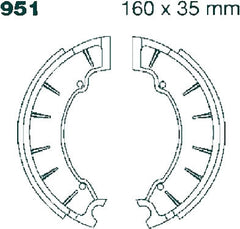 EBC-Brakes Plain Motorcycle Replacement Brake Shoes to fit Front Left