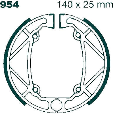EBC-Brakes Plain Motorcycle Replacement Brake Shoes to fit Rear Left