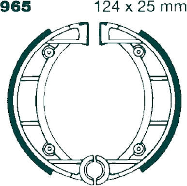 EBC-Brakes Plain Motorcycle Replacement Brake Shoes to fit Rear Left