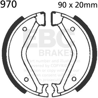 EBC-Brakes Plain Motorcycle Replacement Brake Shoes to fit Front Left
