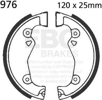 EBC-Brakes Plain Motorcycle Replacement Brake Shoes to fit Front Left