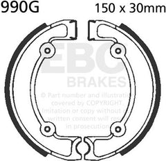 EBC-Brakes Motorcycle Grooved Replacement Brake Shoes to fit Rear Left