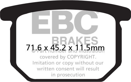 EBC-Brakes British Made Semi-Sintered V-Pads to fit Front Left