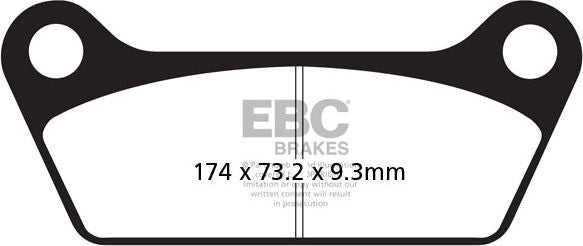 EBC-Brakes British Made Semi-Sintered V-Pads to fit Rear Left