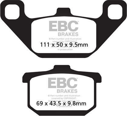 EBC-Brakes British Made Semi-Sintered V-Pads to fit Front Left