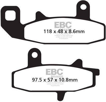 EBC-Brakes R Series Heavy Duty Sintered Brake Pads to fit Front Left
