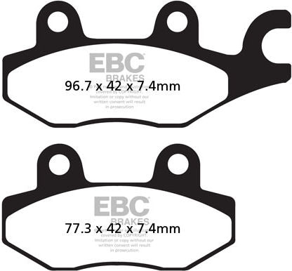 EBC-Brakes Carbon TT Pads for Enduro/MX Bikes to fit Front Left