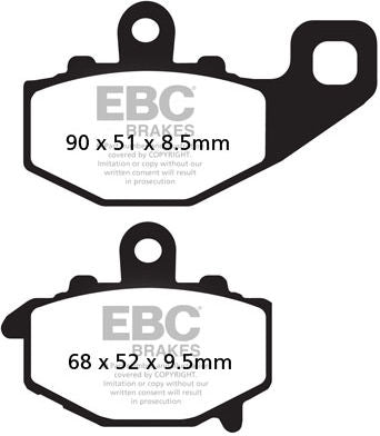EBC-Brakes British Made Kevlar® Organic FA Series Brake Pads to fit Rear Right