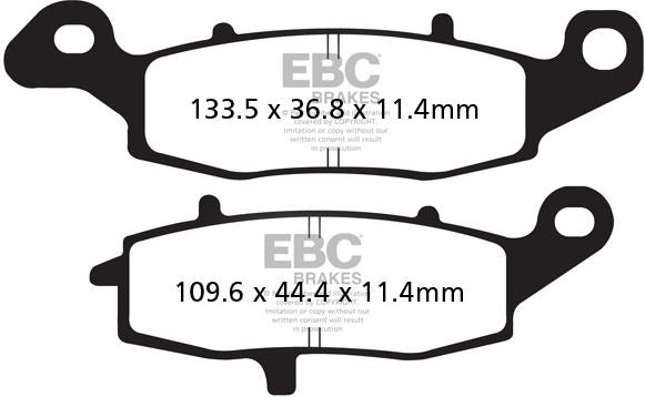 EBC-Brakes British Made Semi-Sintered V-Pads to fit Rear Right