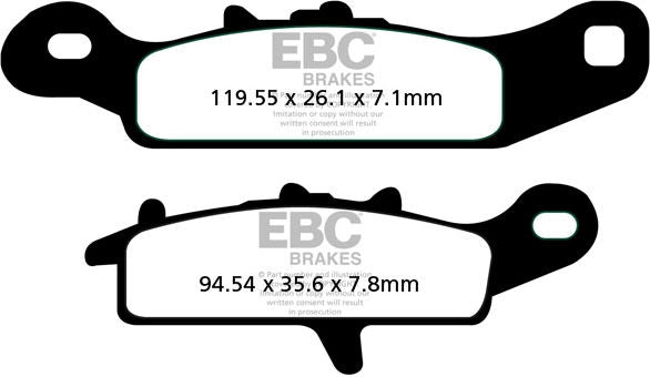 EBC-Brakes R Series Heavy Duty Sintered Brake Pads to fit Front Left