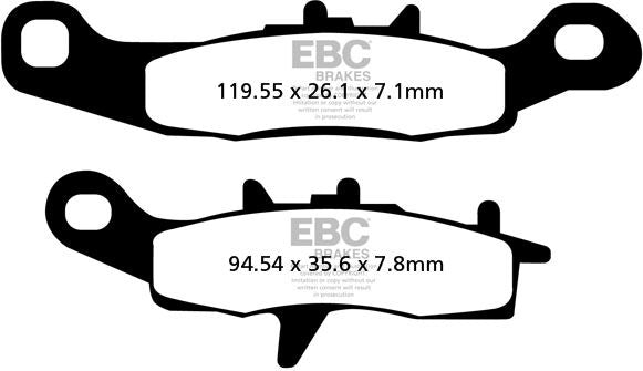 EBC-Brakes R Series Heavy Duty Sintered Brake Pads to fit Front Right