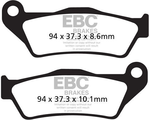EBC-Brakes British Made Semi-Sintered V-Pads to fit Rear Right