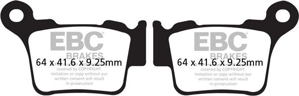EBC-Brakes Carbon TT Pads for Enduro/MX Bikes to fit Rear Right