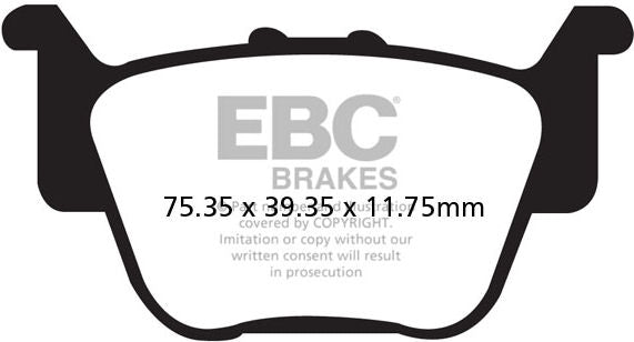 EBC-Brakes R Series Heavy Duty Sintered Brake Pads to fit Rear Left