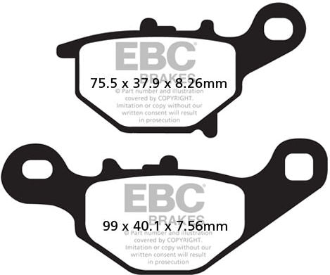 EBC-Brakes R Series Heavy Duty Sintered Brake Pads to fit Rear Right