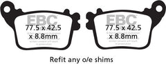 EBC-Brakes British Made Kevlar® Organic FA Series Brake Pads to fit Rear Right