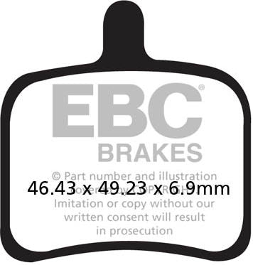 EBC-Brakes USA Made Double-H Series Sintered Brake Pads to fit Rear Left