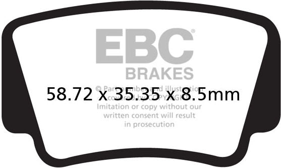 EBC-Brakes R Series Heavy Duty Sintered Brake Pads to fit Rear Right