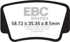 EBC-Brakes R Series Heavy Duty Sintered Brake Pads to fit Rear Right