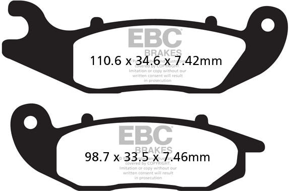 EBC-Brakes R Series Heavy Duty Sintered Brake Pads to fit Front Left