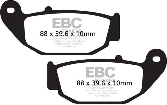 EBC-Brakes British Made Kevlar® Organic FA Series Brake Pads to fit Rear Right