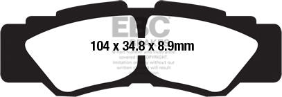 EBC-Brakes Carbon TT Pads for Enduro/MX Bikes to fit Rear Left
