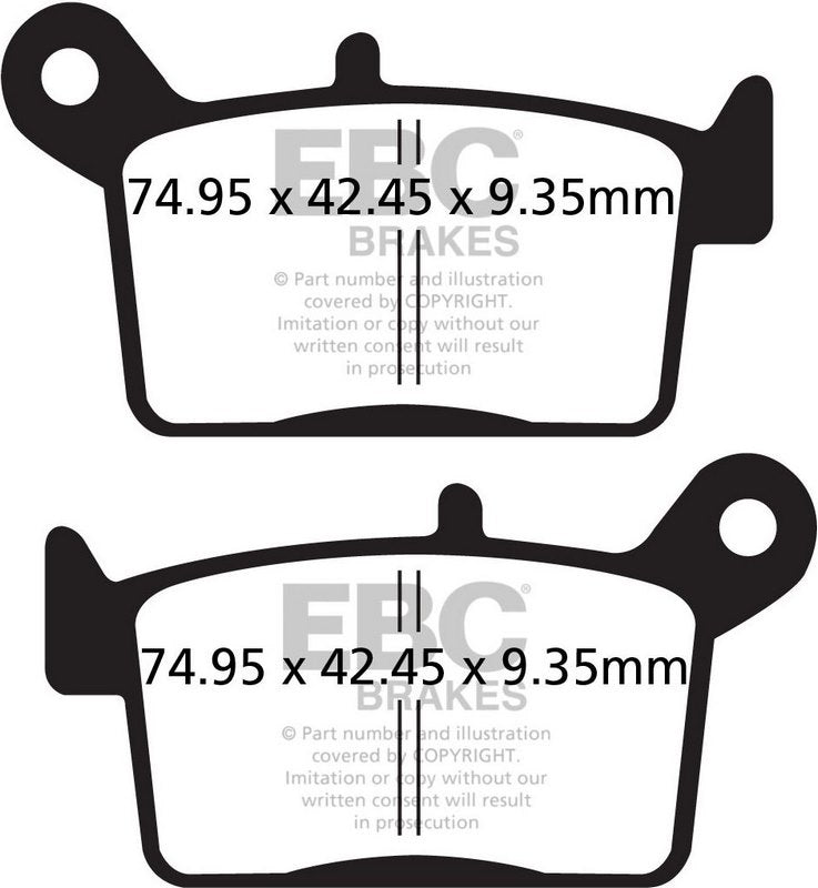 EBC-Brakes British Made Kevlar® Organic FA Series Brake Pads to fit Rear Right