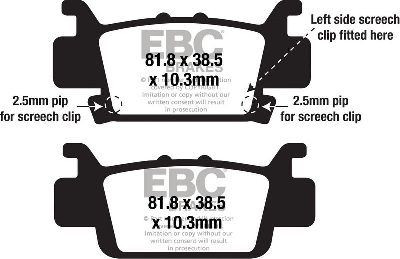 EBC-Brakes Carbon TT Pads for Enduro/MX Bikes to fit Rear Left