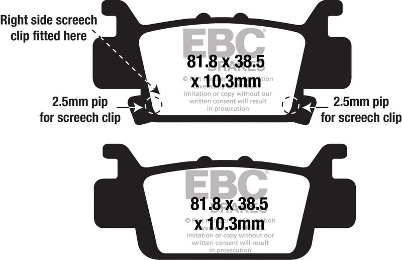 EBC-Brakes Carbon TT Pads for Enduro/MX Bikes to fit Rear Right