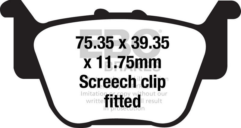 EBC-Brakes Carbon TT Pads for Enduro/MX Bikes to fit Rear Left