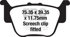 EBC-Brakes Carbon TT Pads for Enduro/MX Bikes to fit Rear Left