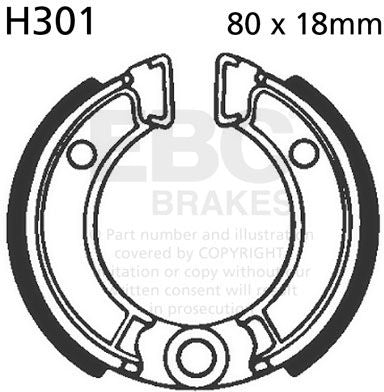 EBC-Brakes Plain Motorcycle Replacement Brake Shoes to fit Front Left