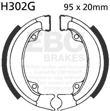 EBC-Brakes Motorcycle Grooved Replacement Brake Shoes to fit Rear Left