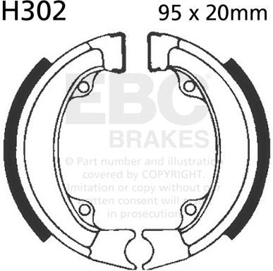 EBC-Brakes Plain Motorcycle Replacement Brake Shoes to fit Rear Left