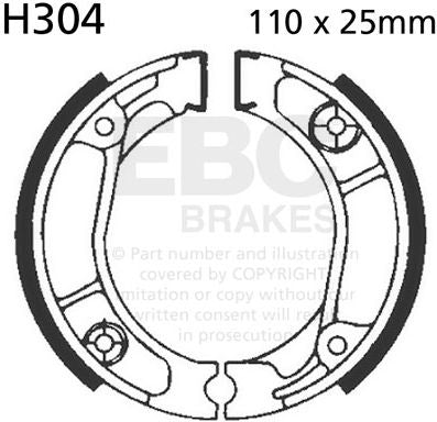 EBC-Brakes Plain Motorcycle Replacement Brake Shoes to fit Rear Left