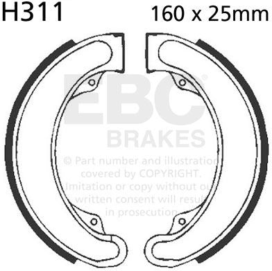 EBC-Brakes Plain Motorcycle Replacement Brake Shoes to fit Front Left