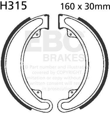 EBC-Brakes Plain Motorcycle Replacement Brake Shoes to fit Rear Left