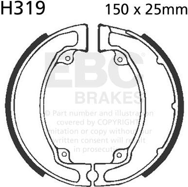 EBC-Brakes Plain Motorcycle Replacement Brake Shoes to fit Front Left