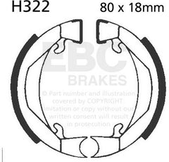 EBC-Brakes Plain Motorcycle Replacement Brake Shoes to fit Front Left